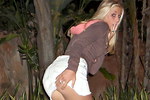 Blonde upskirt show